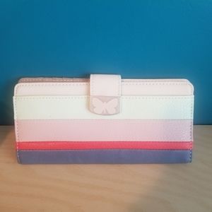 Relic RFID stripped Checkbook wallet with butterfl